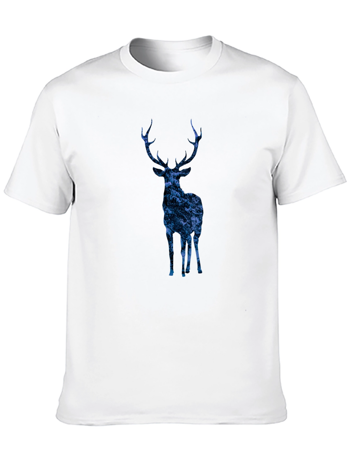 Nature Deer Graphic Tee - Trendy Mens Black T-Shirt