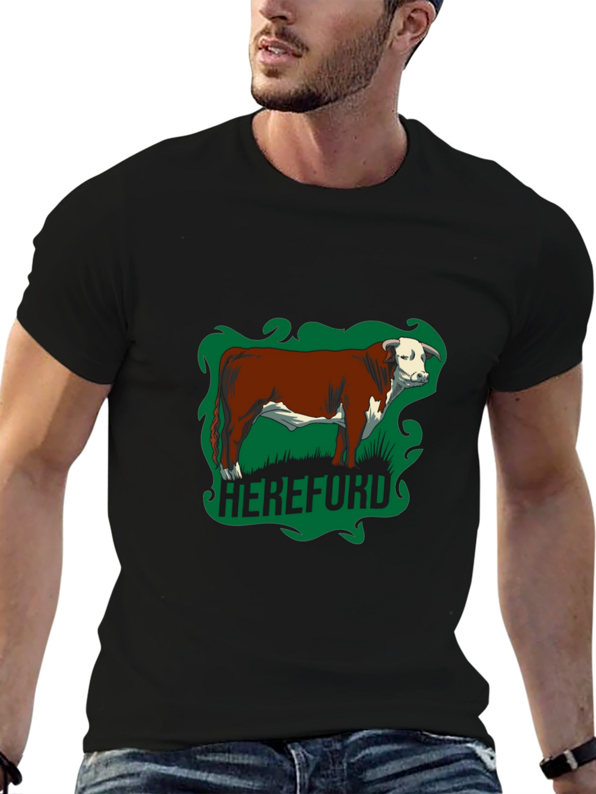Hereford Bull Graphic Tee - Farm Animal T-Shirt