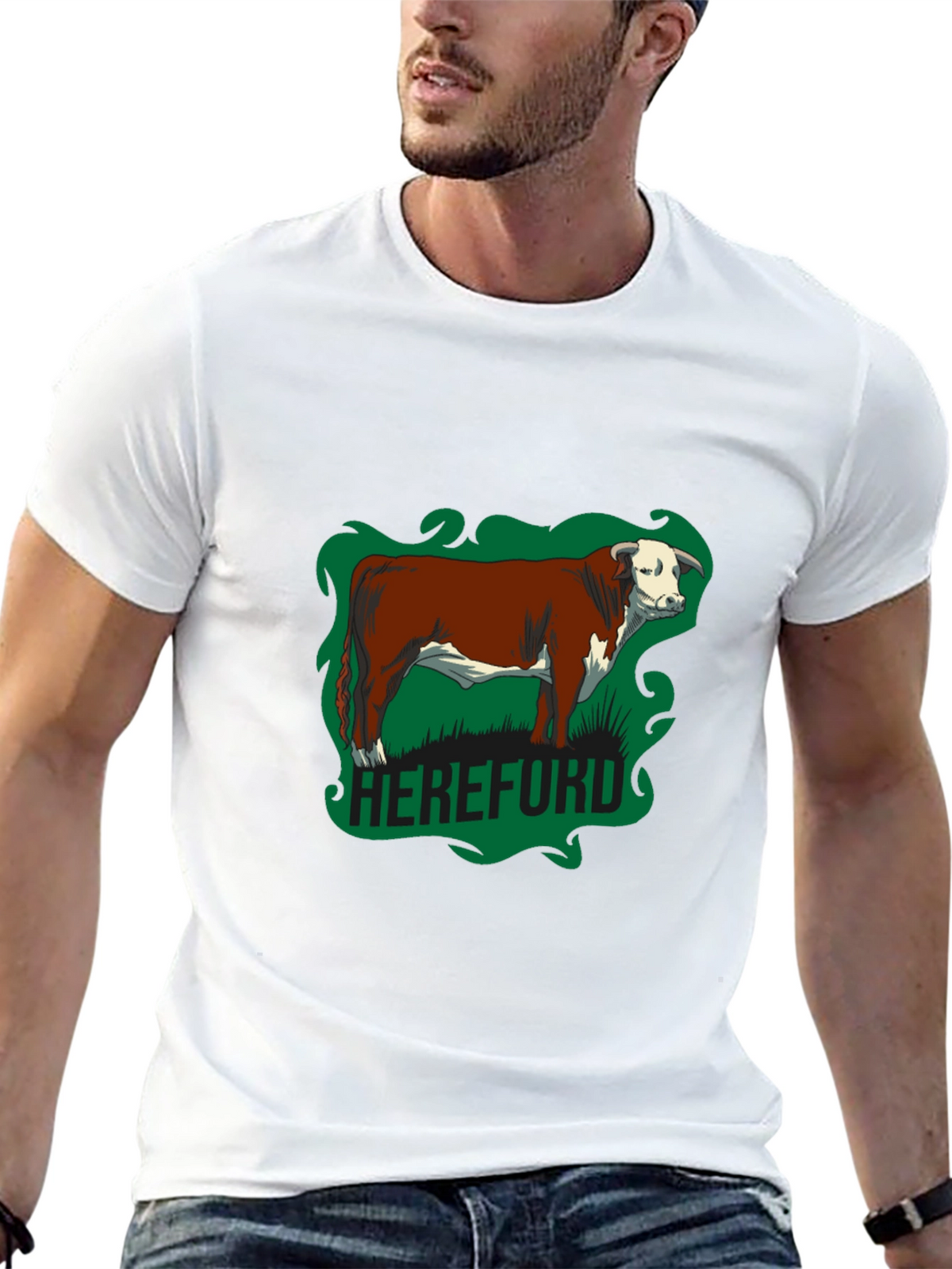 Hereford Bull Graphic Tee - Farm Animal T-Shirt