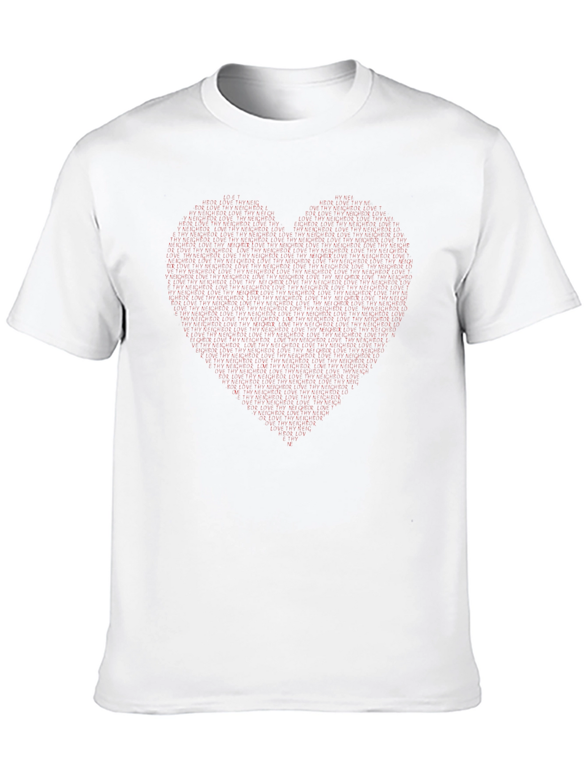 Heart Patterned Crew Neck T-Shirt