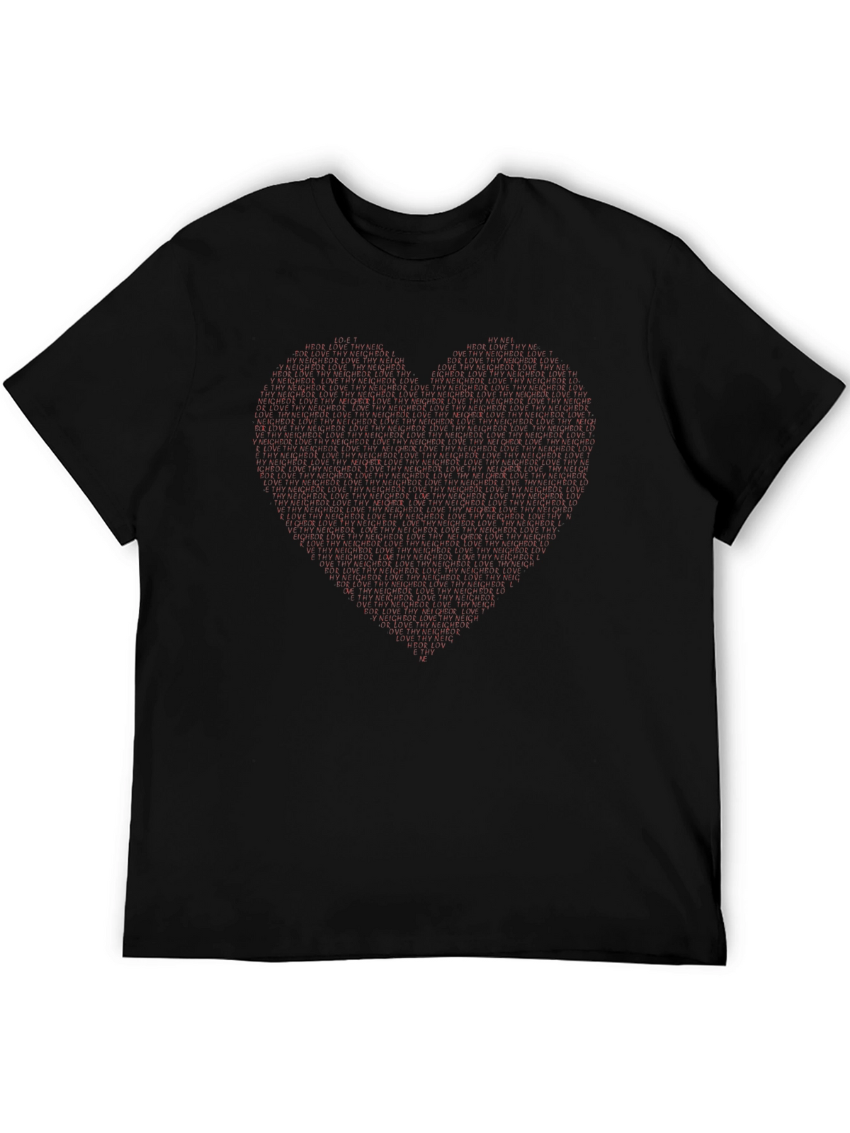 Heart Patterned Crew Neck T-Shirt