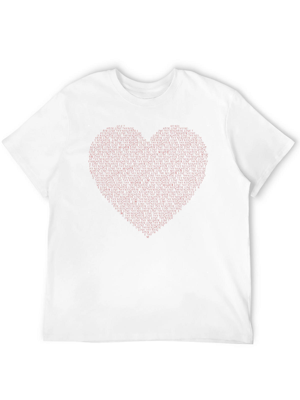 Heart Patterned Crew Neck T-Shirt