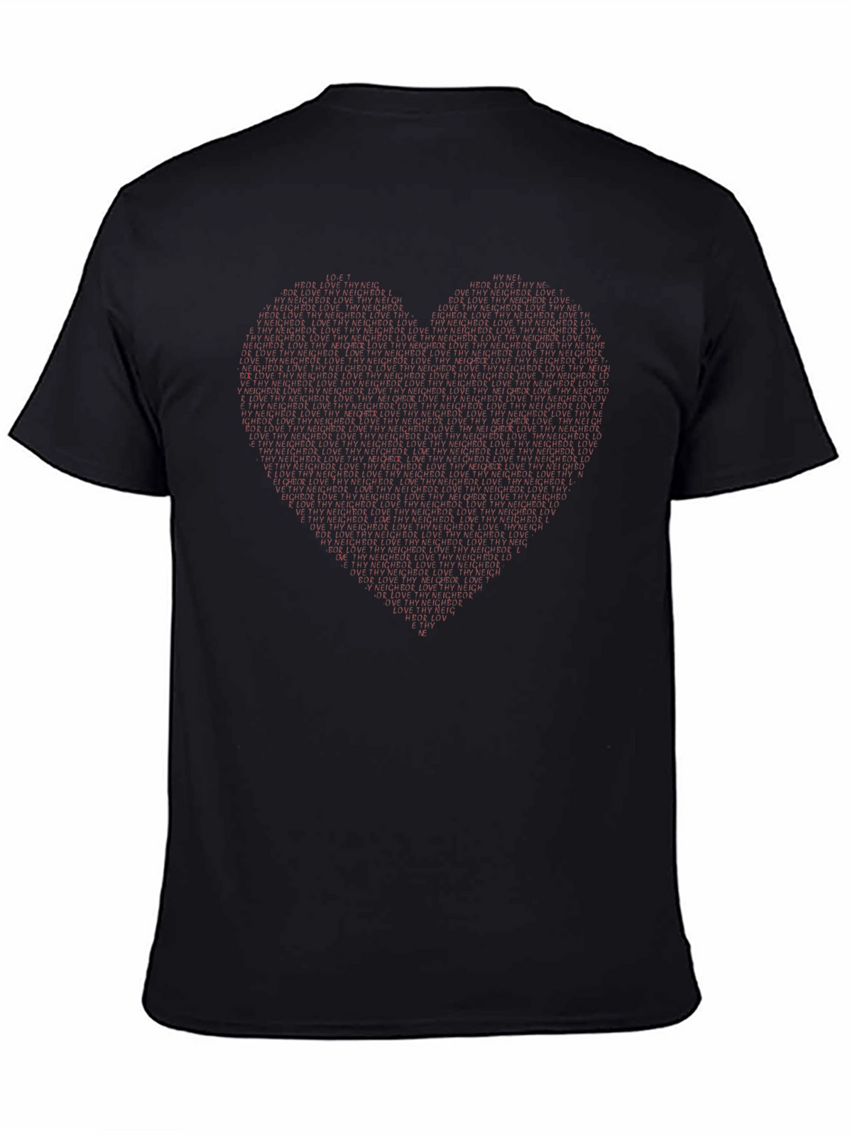 Heart Patterned Crew Neck T-Shirt