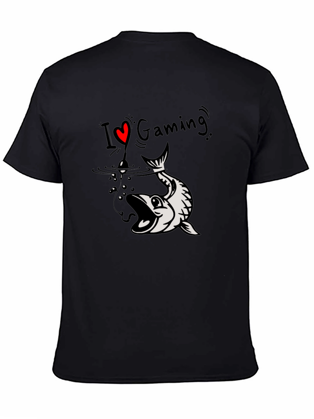 I Love Gaming Fish Hook Graphic Tee