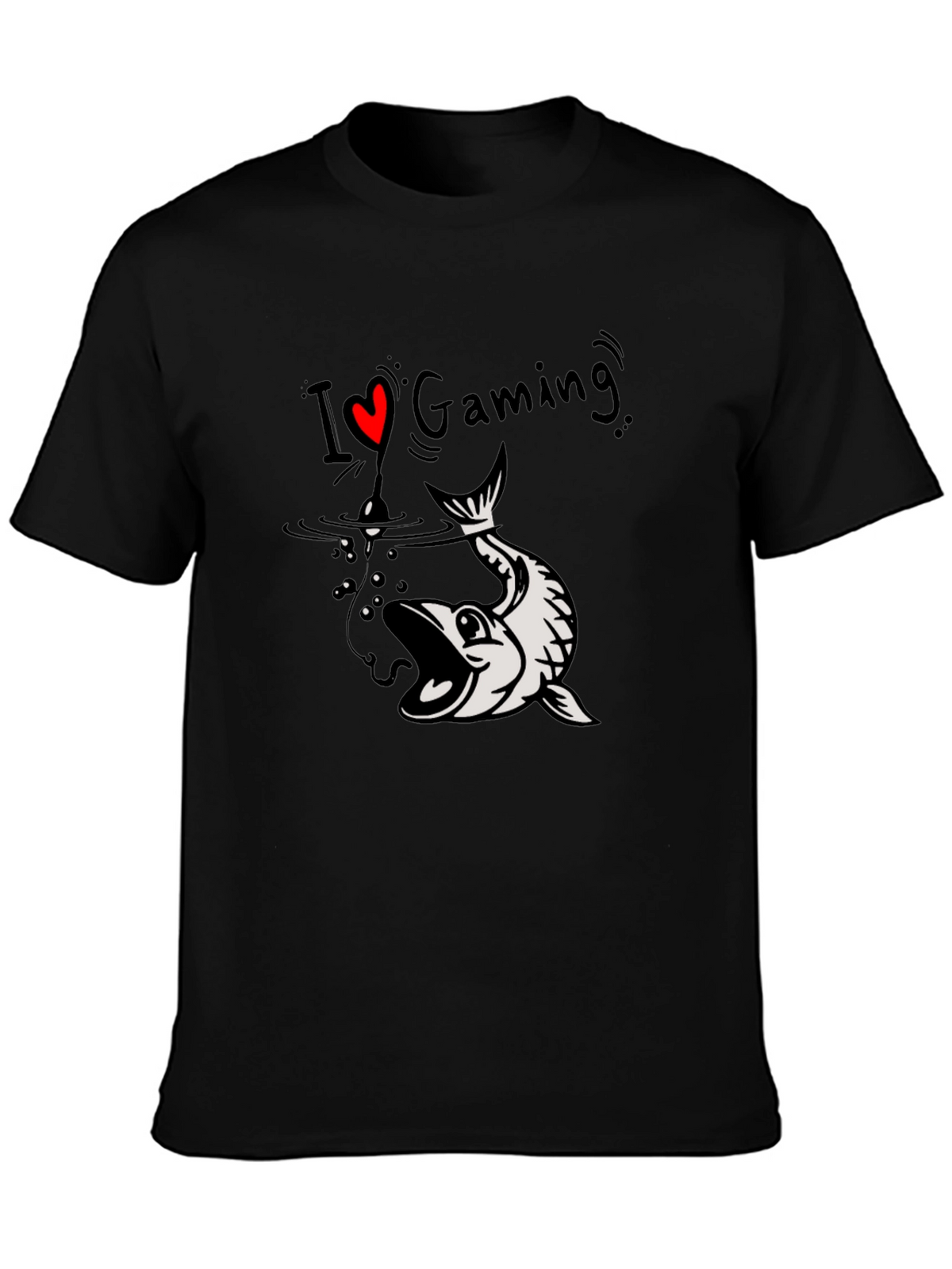 I Love Gaming Fish Hook Graphic Tee