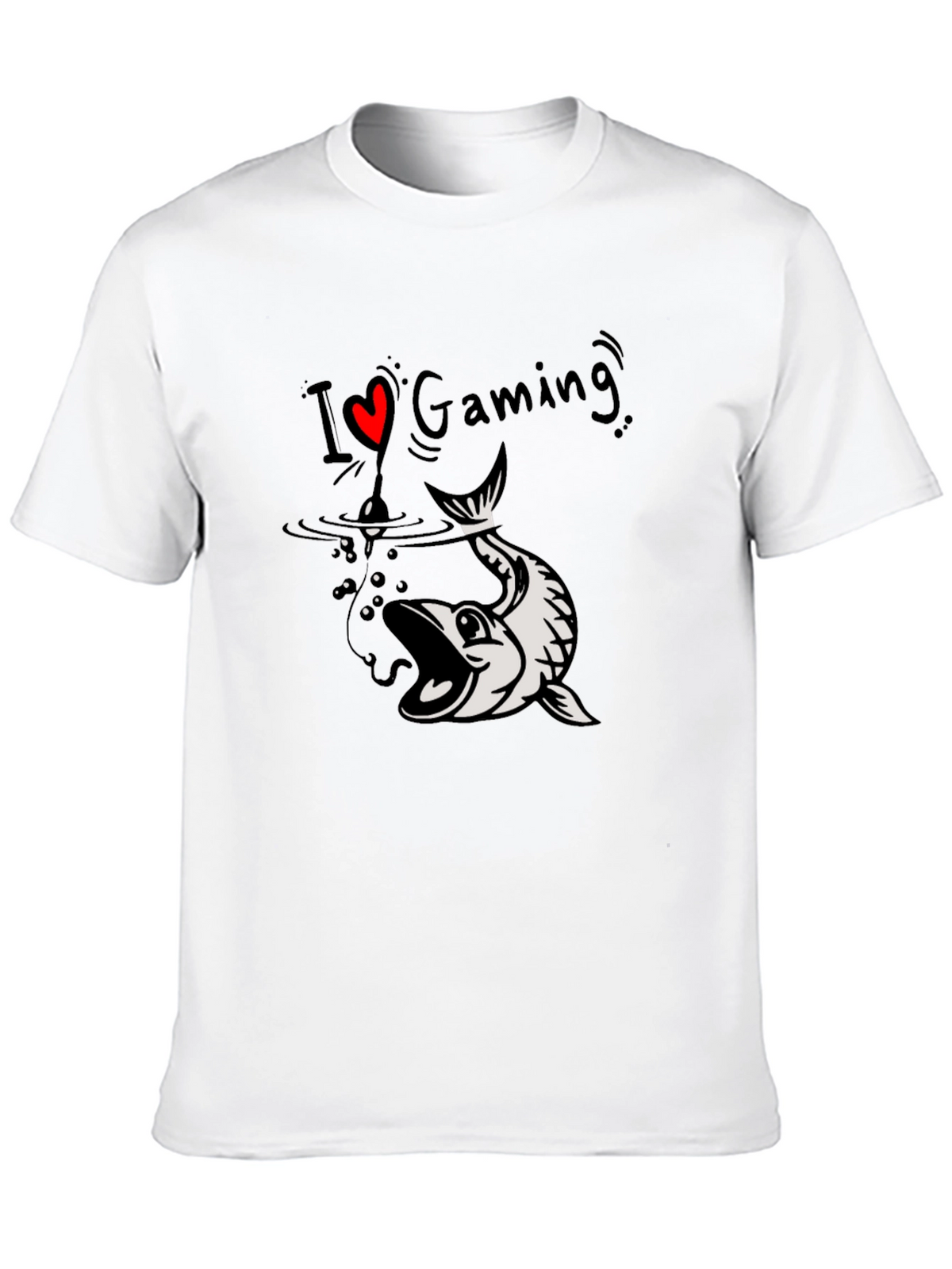 I Love Gaming Fish Hook Graphic Tee