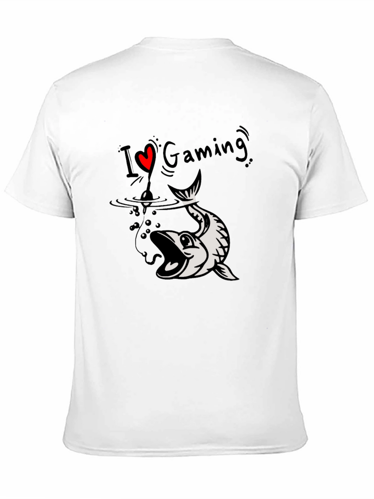 I Love Gaming Fish Hook Graphic Tee