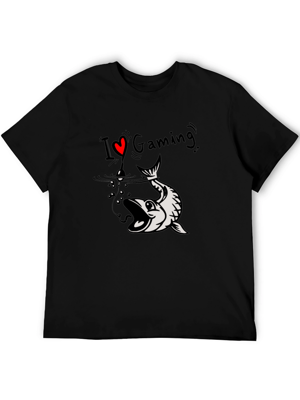 I Love Gaming Fish Hook Graphic Tee
