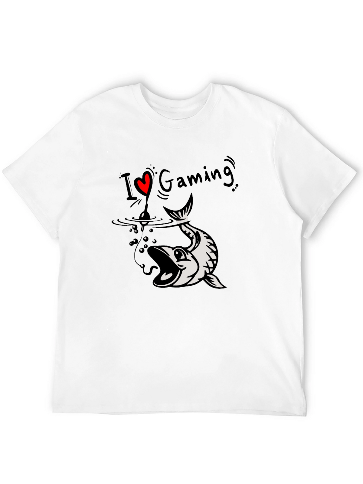 I Love Gaming Fish Hook Graphic Tee