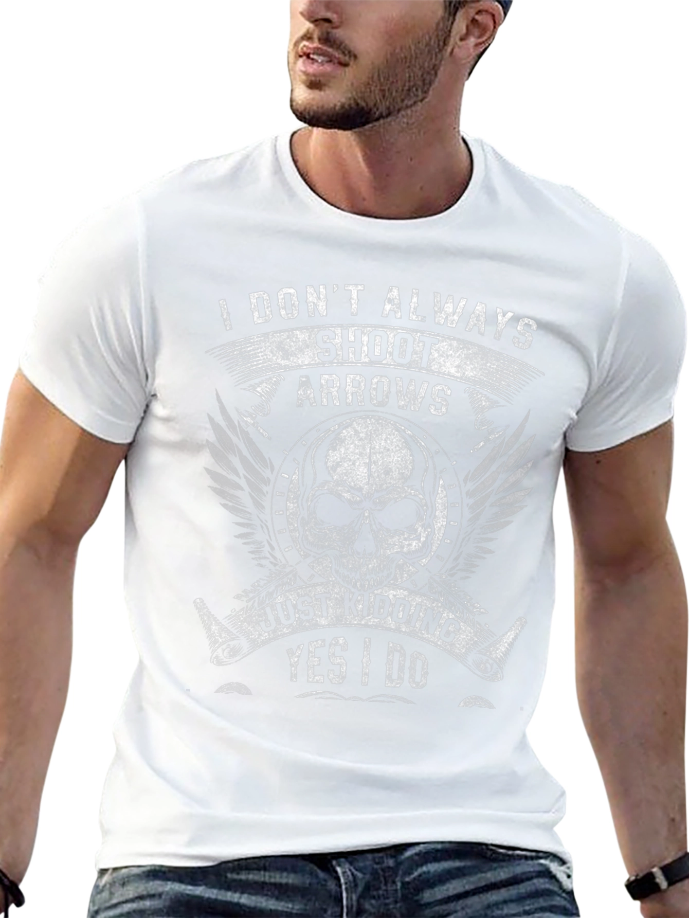 Skull Arrows Graphic T-Shirt - Funny Archery Tee