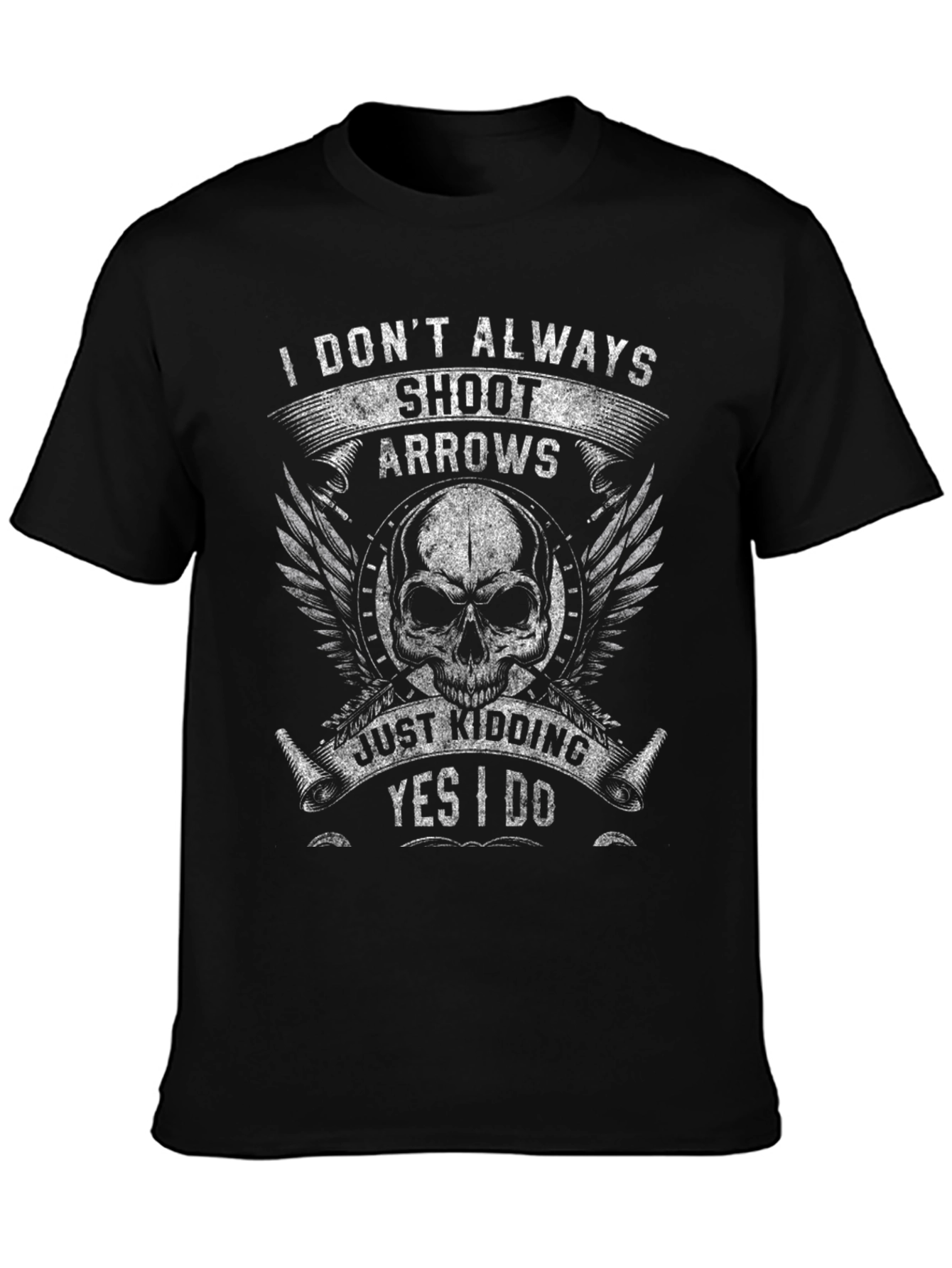 Skull Arrows Graphic T-Shirt - Funny Archery Tee