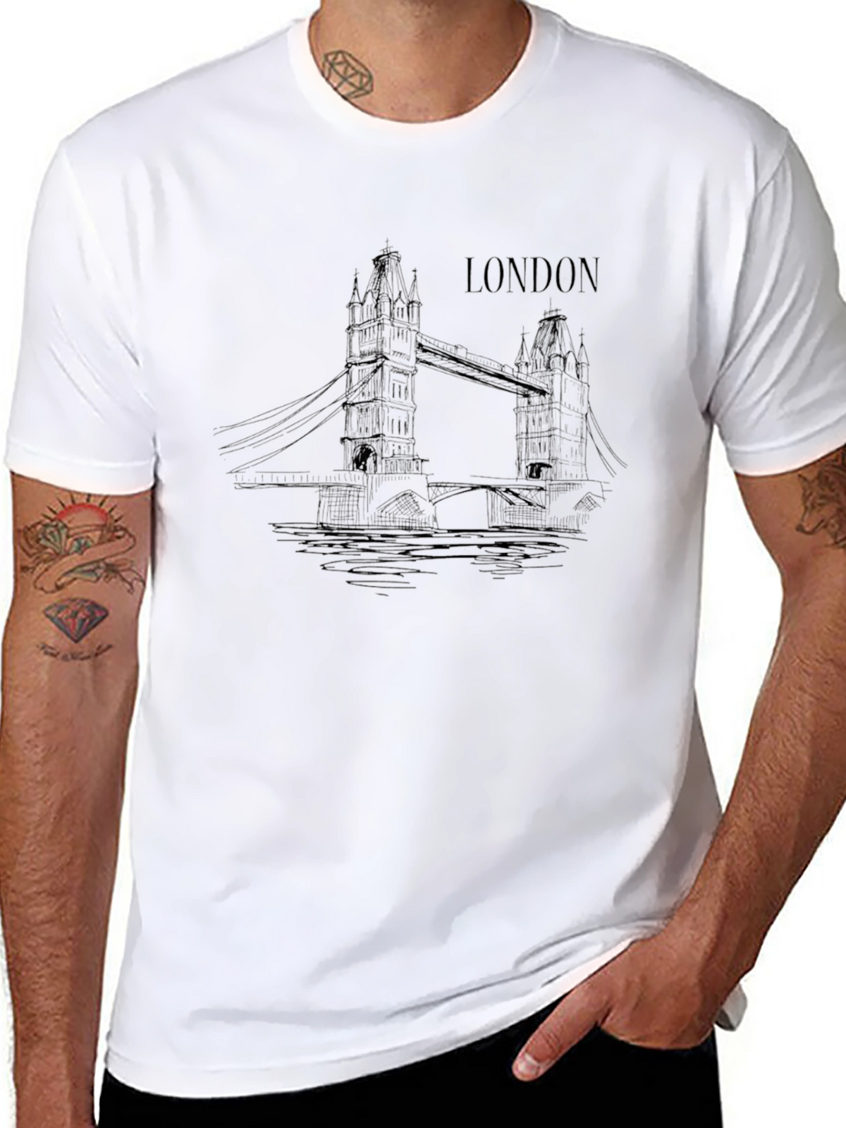 London Bridge Graphic Black T-Shirt