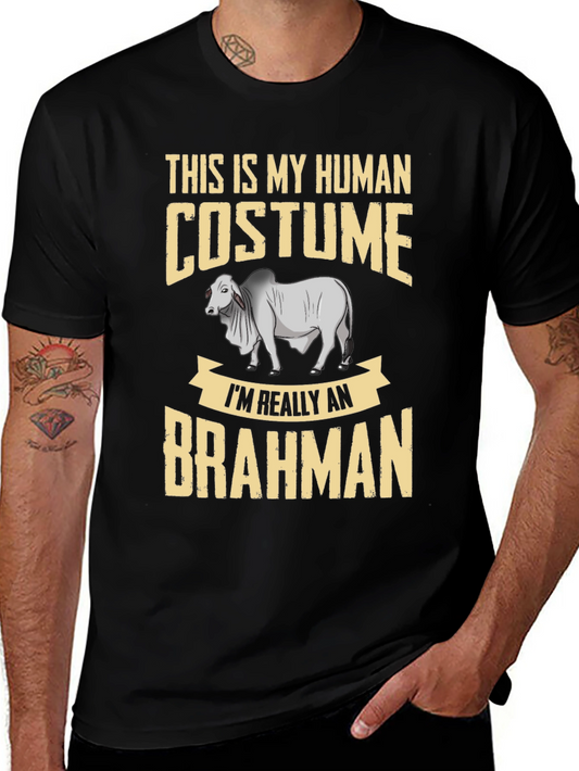 Human Costume Brahman Cattle Funny Graphic Tee