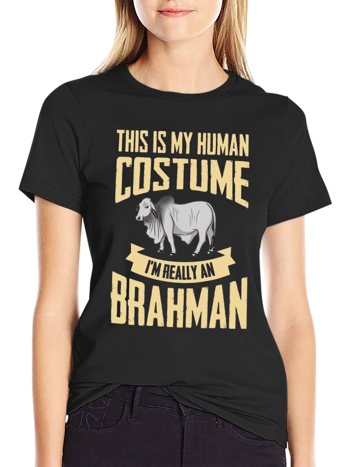 Human Costume Brahman Cattle Funny Graphic Tee