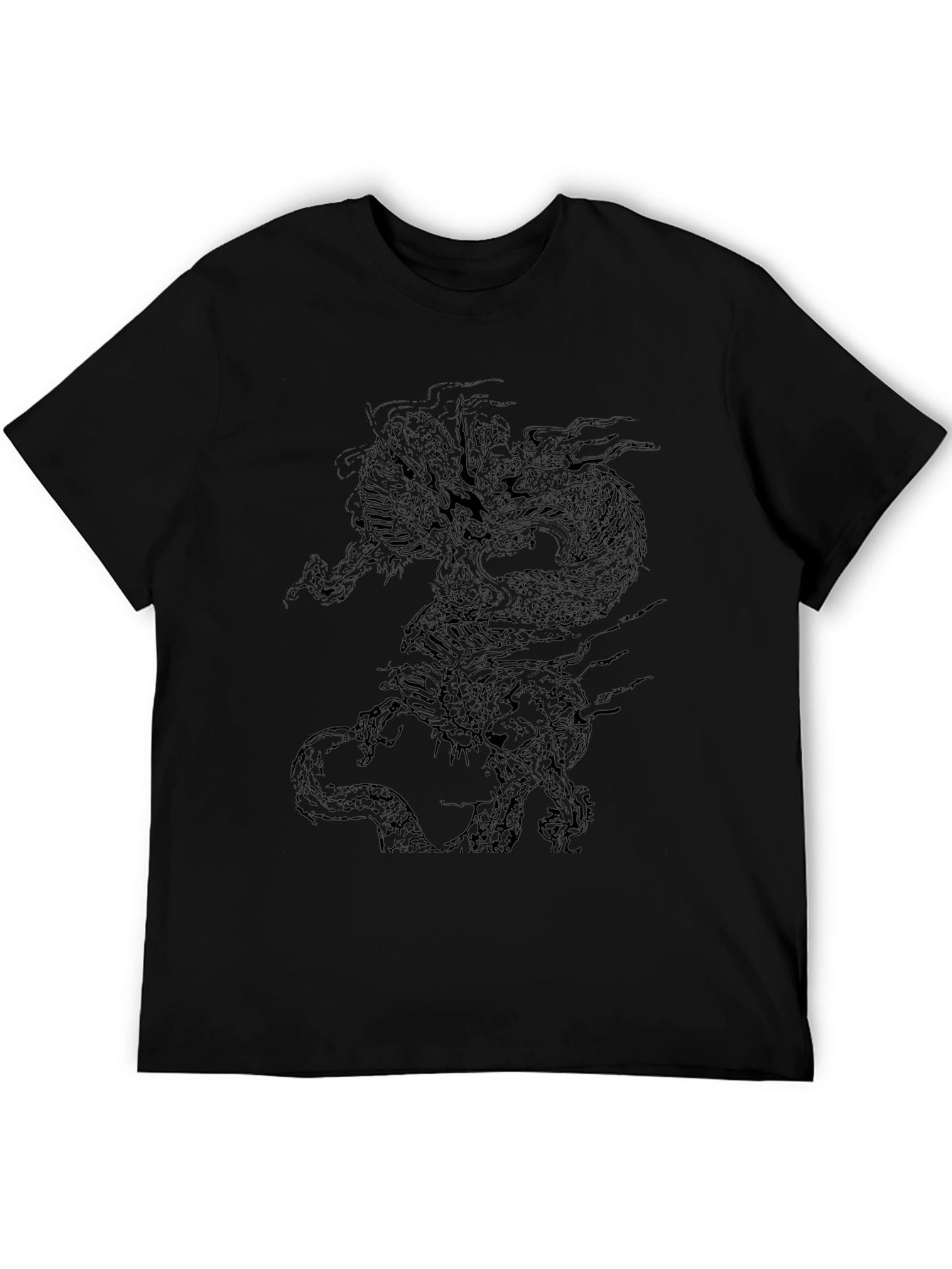 Dragon Graphic Print Crew Neck Tee