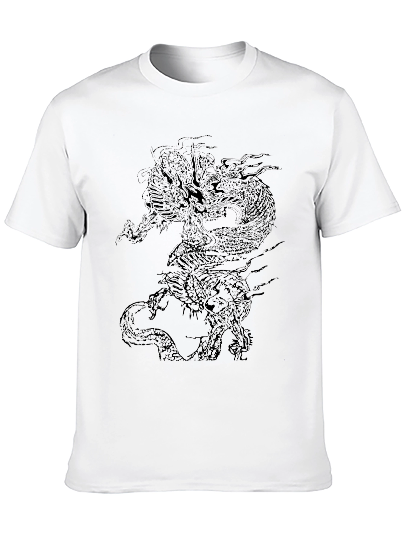 Dragon Graphic Print Crew Neck Tee