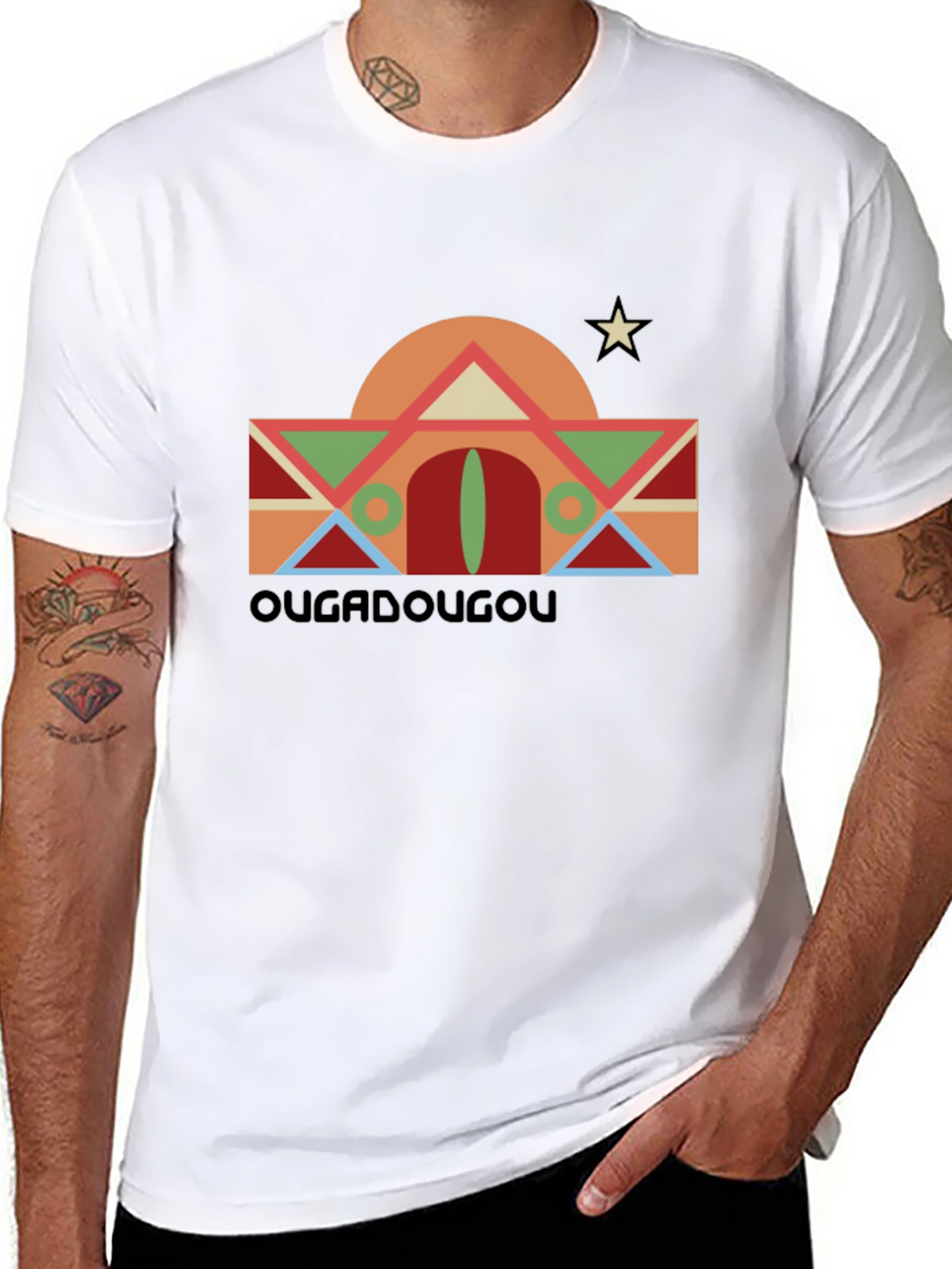 Ougadougou Graphic Tee - Retro Africa Design