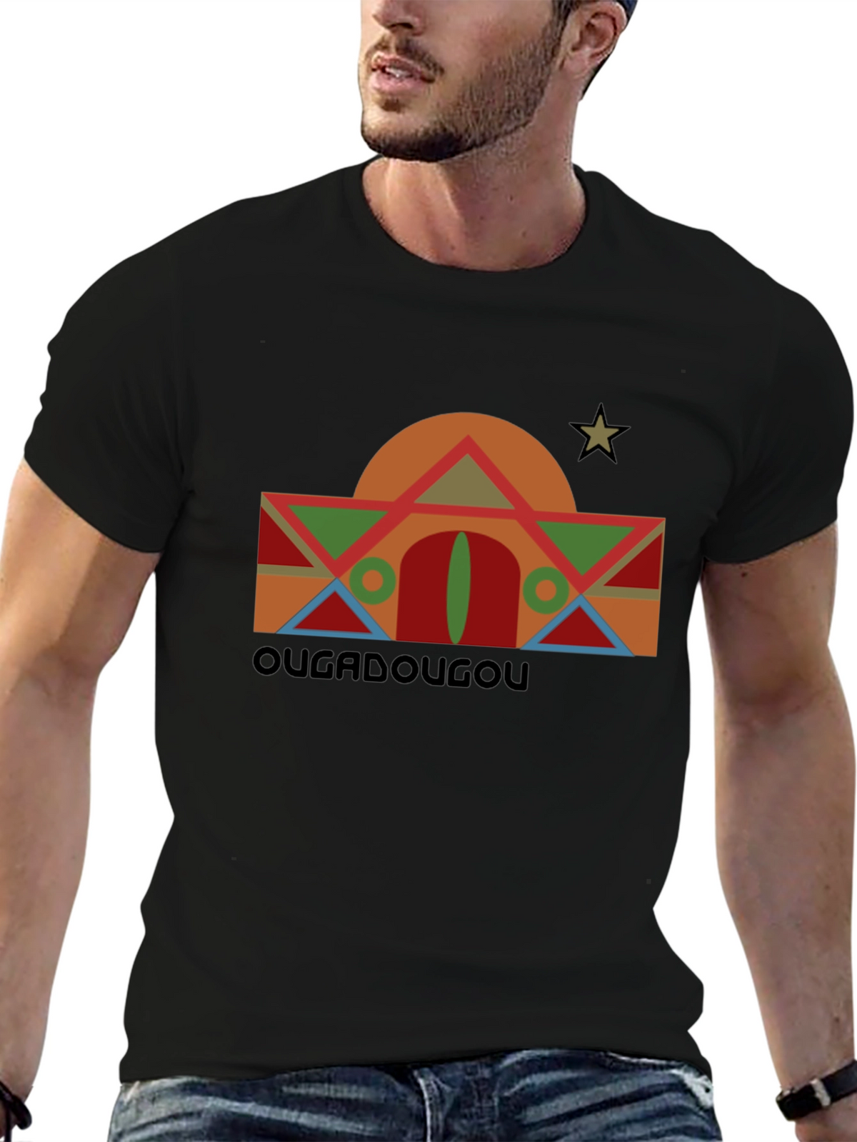 Ougadougou Graphic Tee - Retro Africa Design