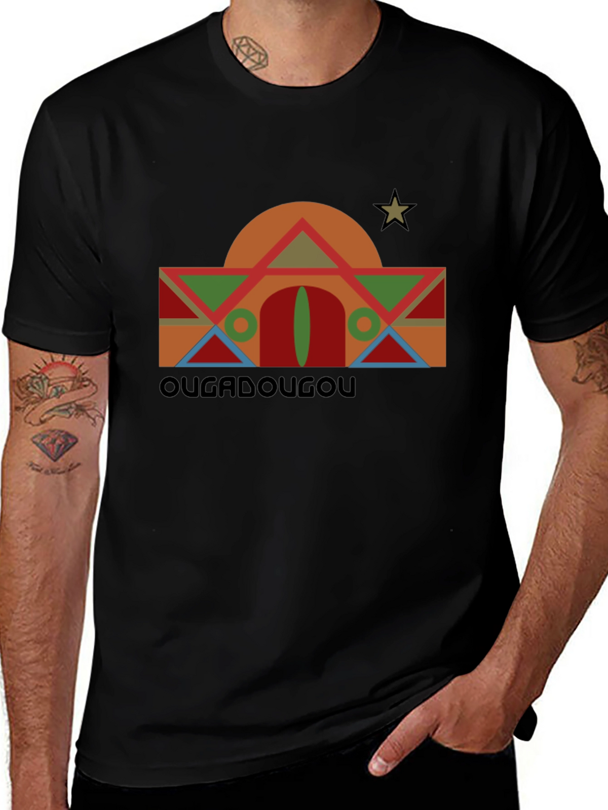 Ougadougou Graphic Tee - Retro Africa Design