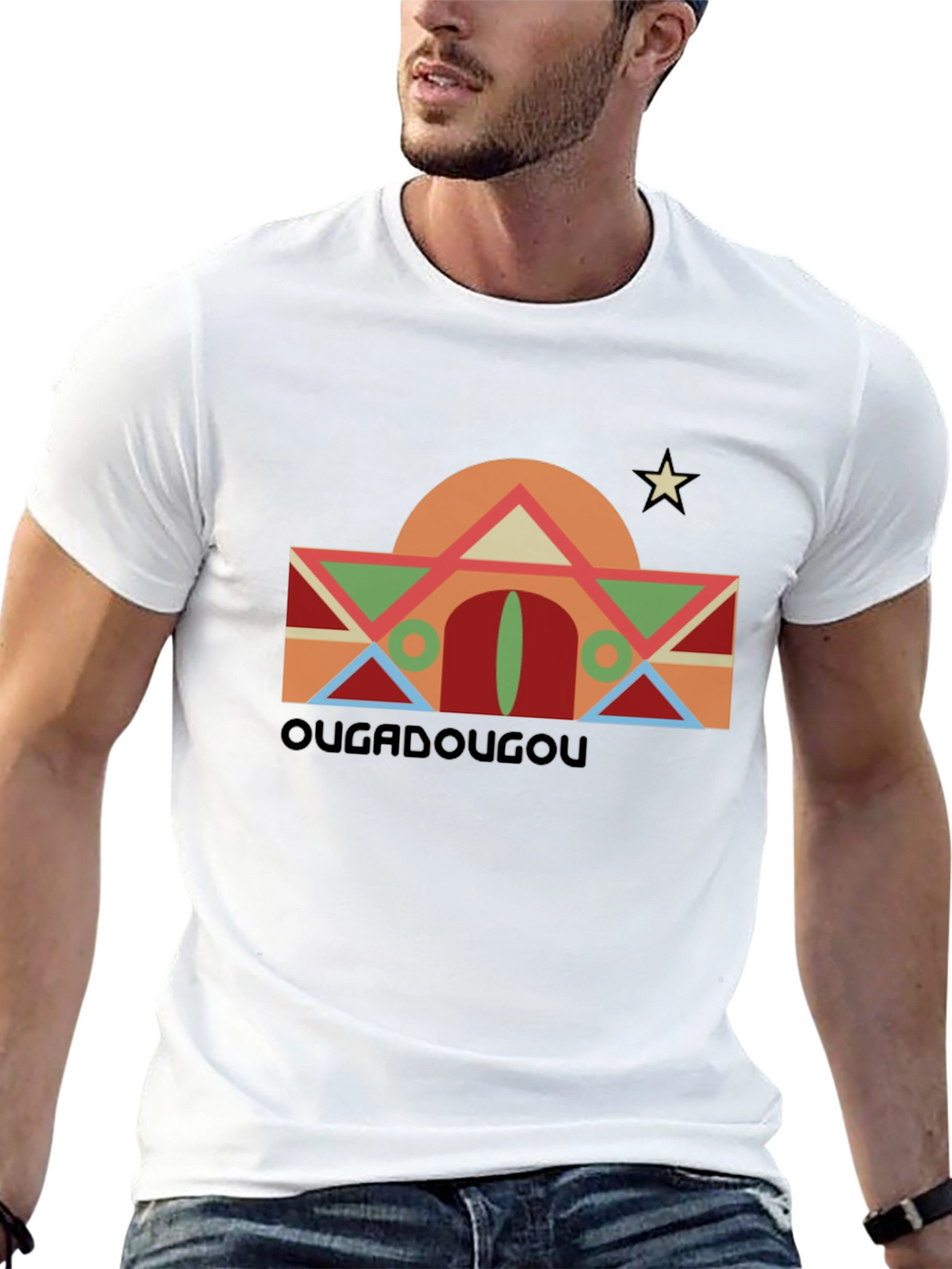 Ougadougou Graphic Tee - Retro Africa Design