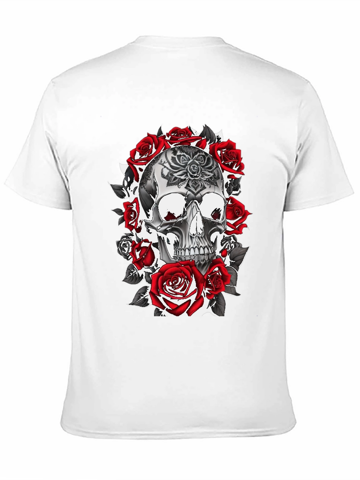 Skull & Roses Graphic Tee - Gothic Style