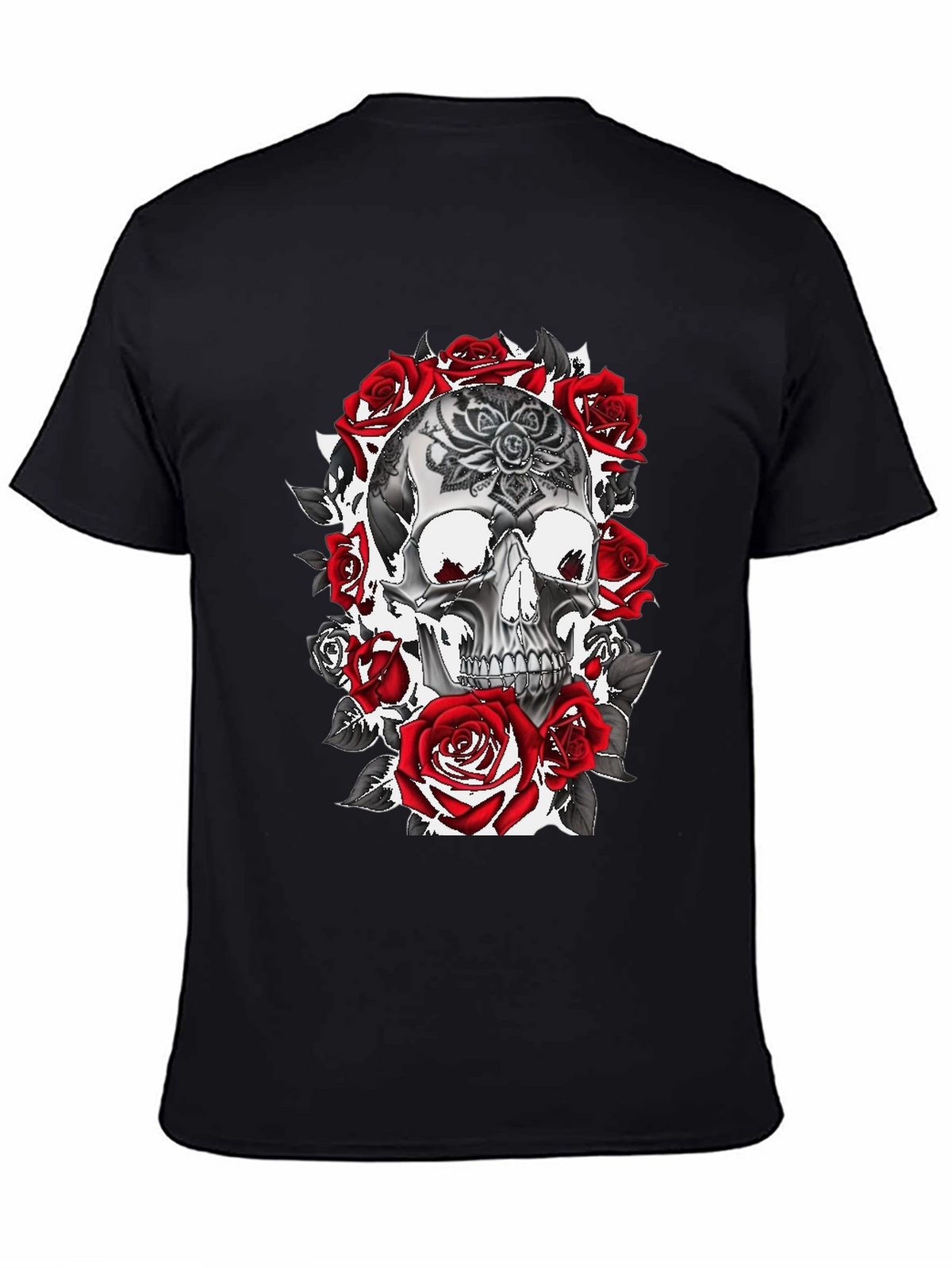 Skull & Roses Graphic Tee - Gothic Style