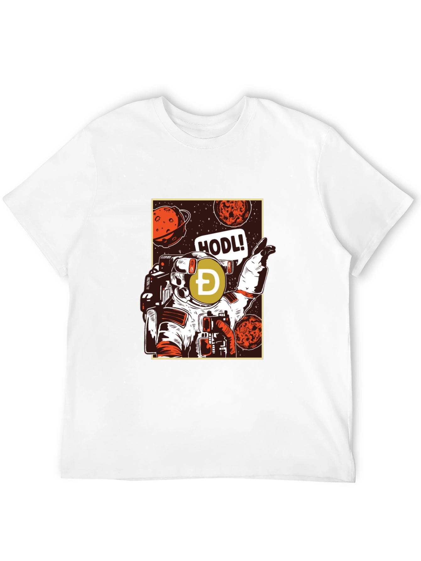 Dogecoin HODL Astronaut Graphic T-Shirt