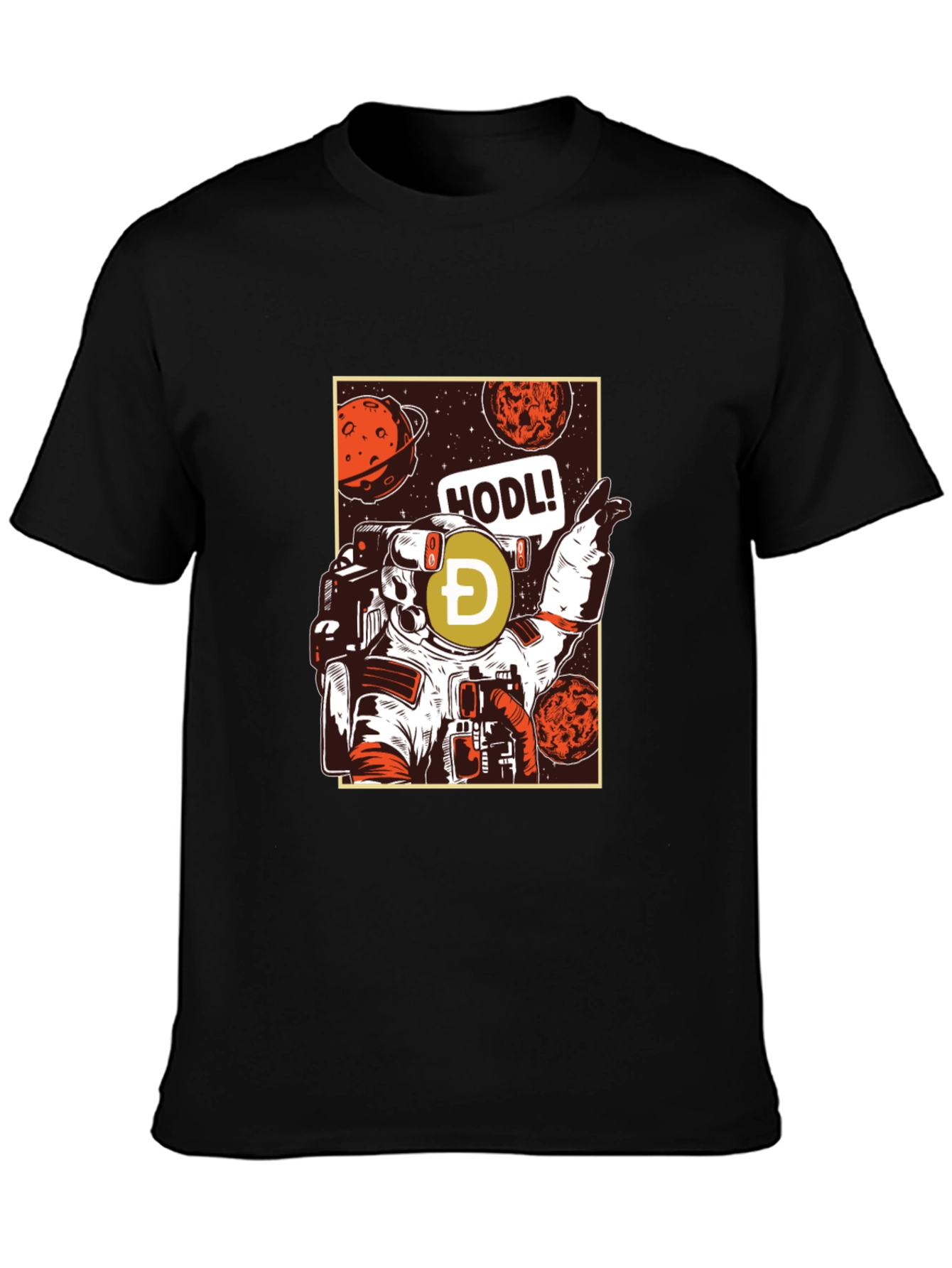 Dogecoin HODL Astronaut Graphic T-Shirt