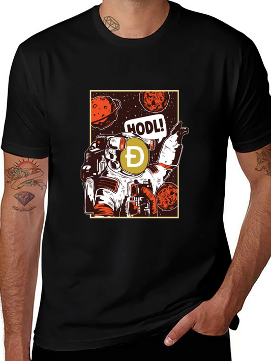 Dogecoin HODL Astronaut Graphic T-Shirt