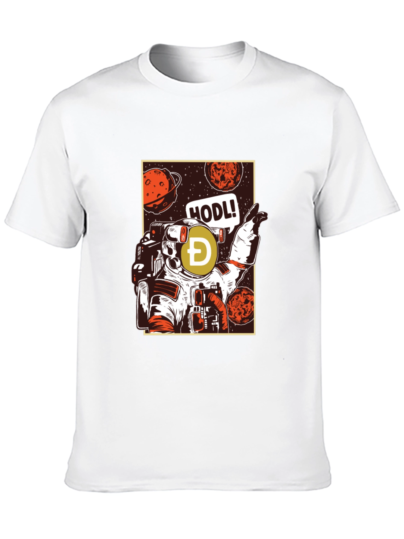 Dogecoin HODL Astronaut Graphic T-Shirt