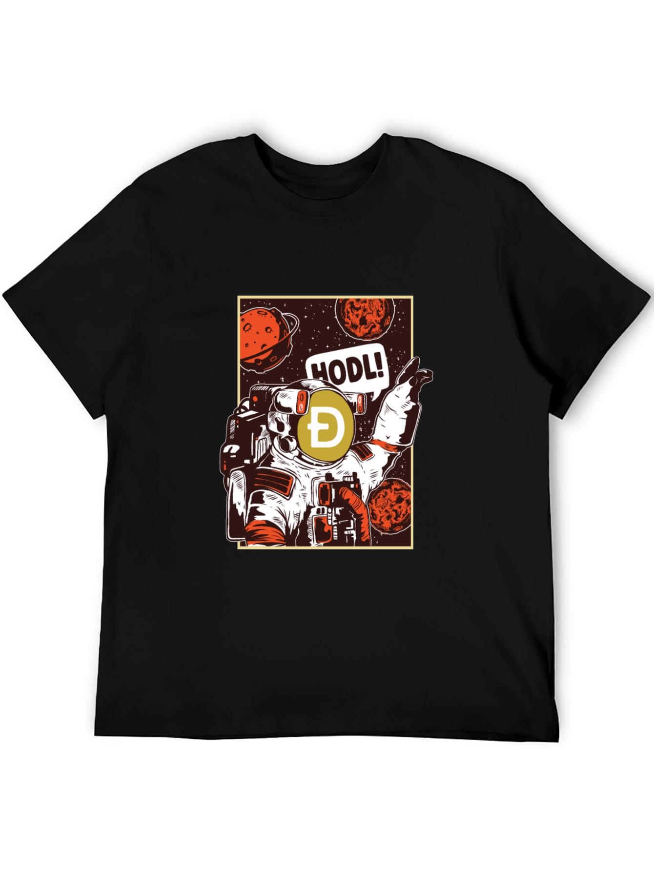 Dogecoin HODL Astronaut Graphic T-Shirt