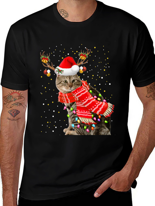 Festive Christmas Cat T-Shirt