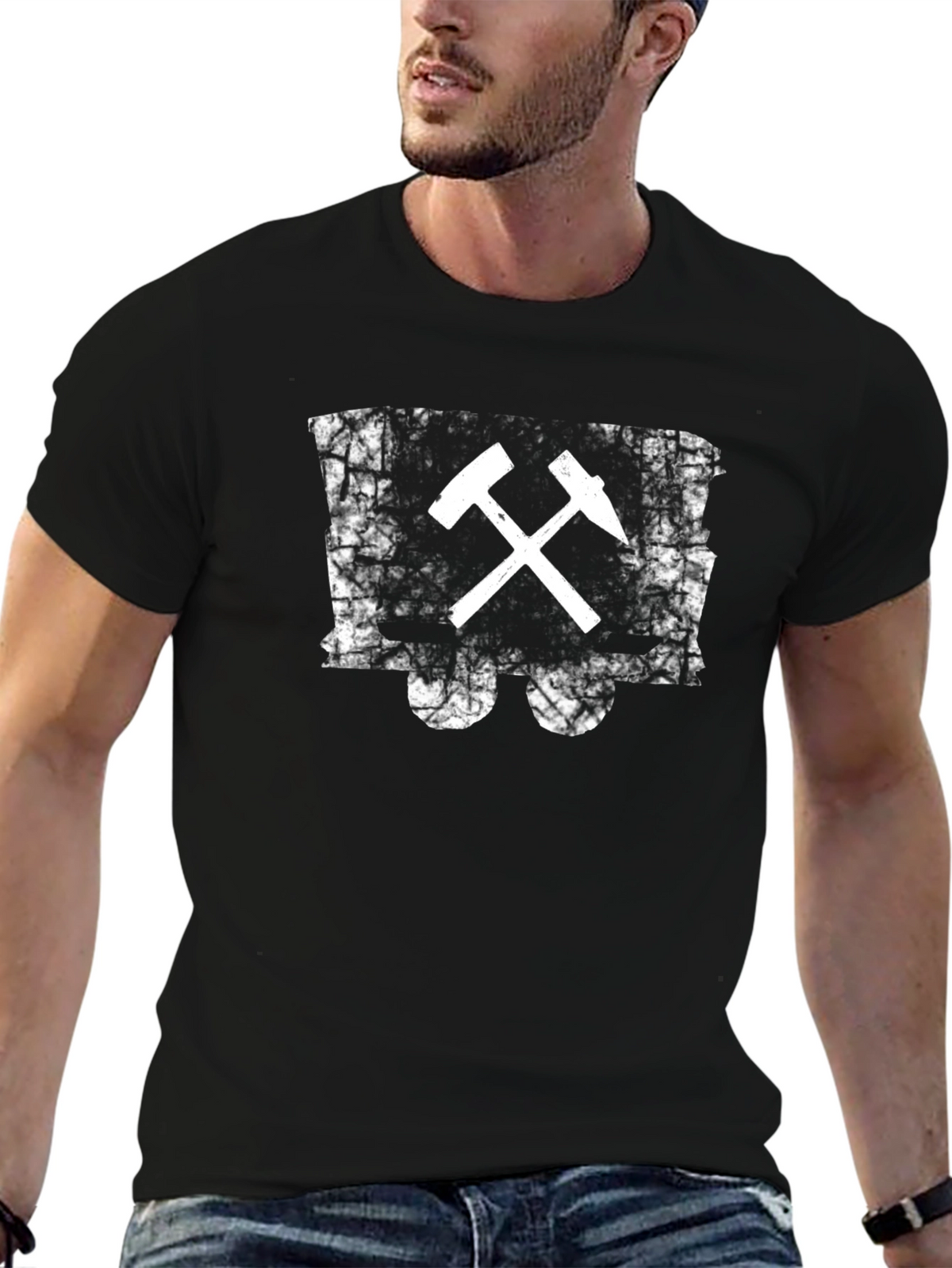 Miners Tools Distressed Black T-Shirt