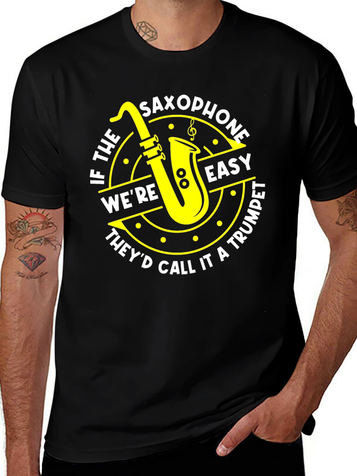 Saxophone Easy Trumpet Tee - Musician T-Shirt