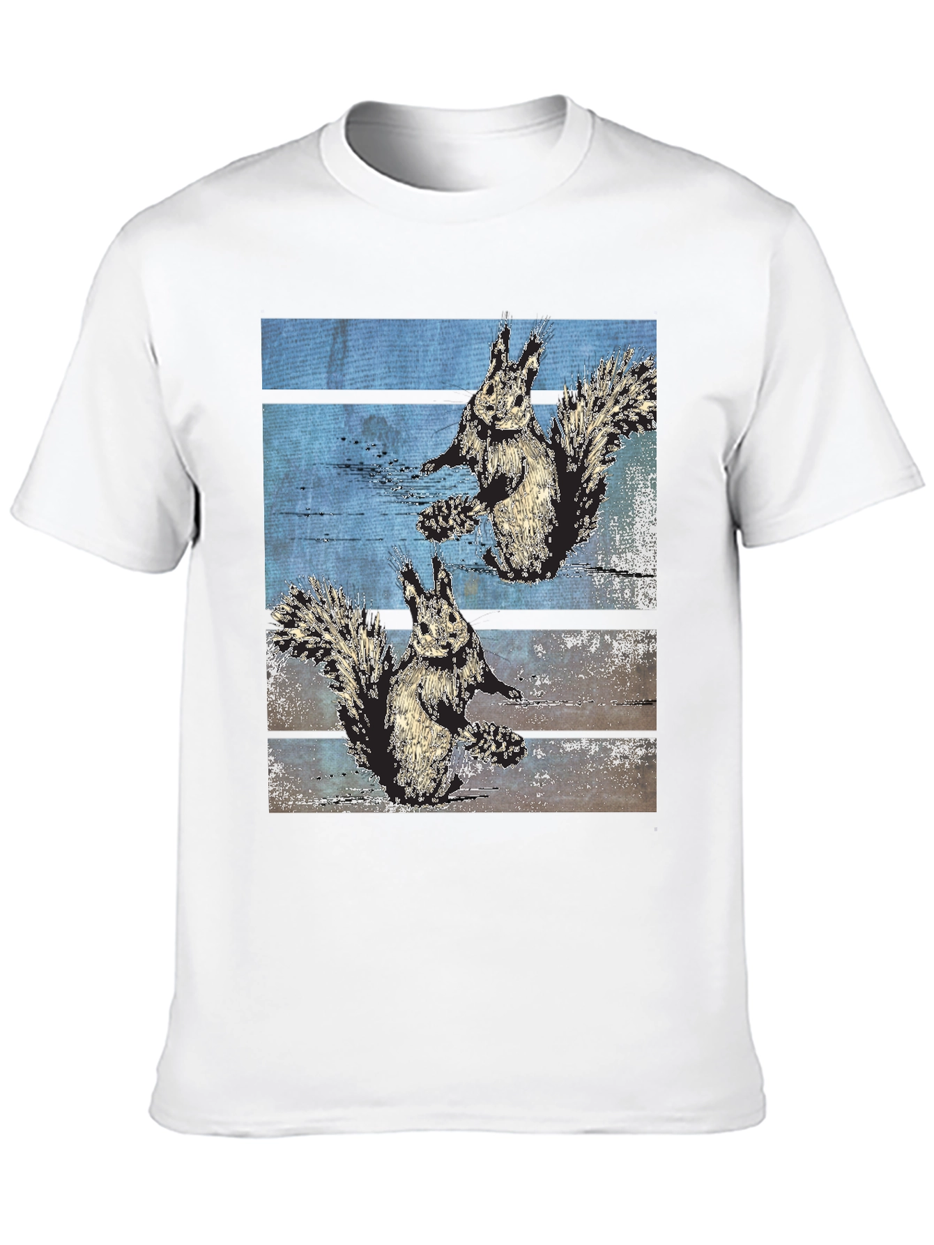 Squirrel Graphic Print Black Tee