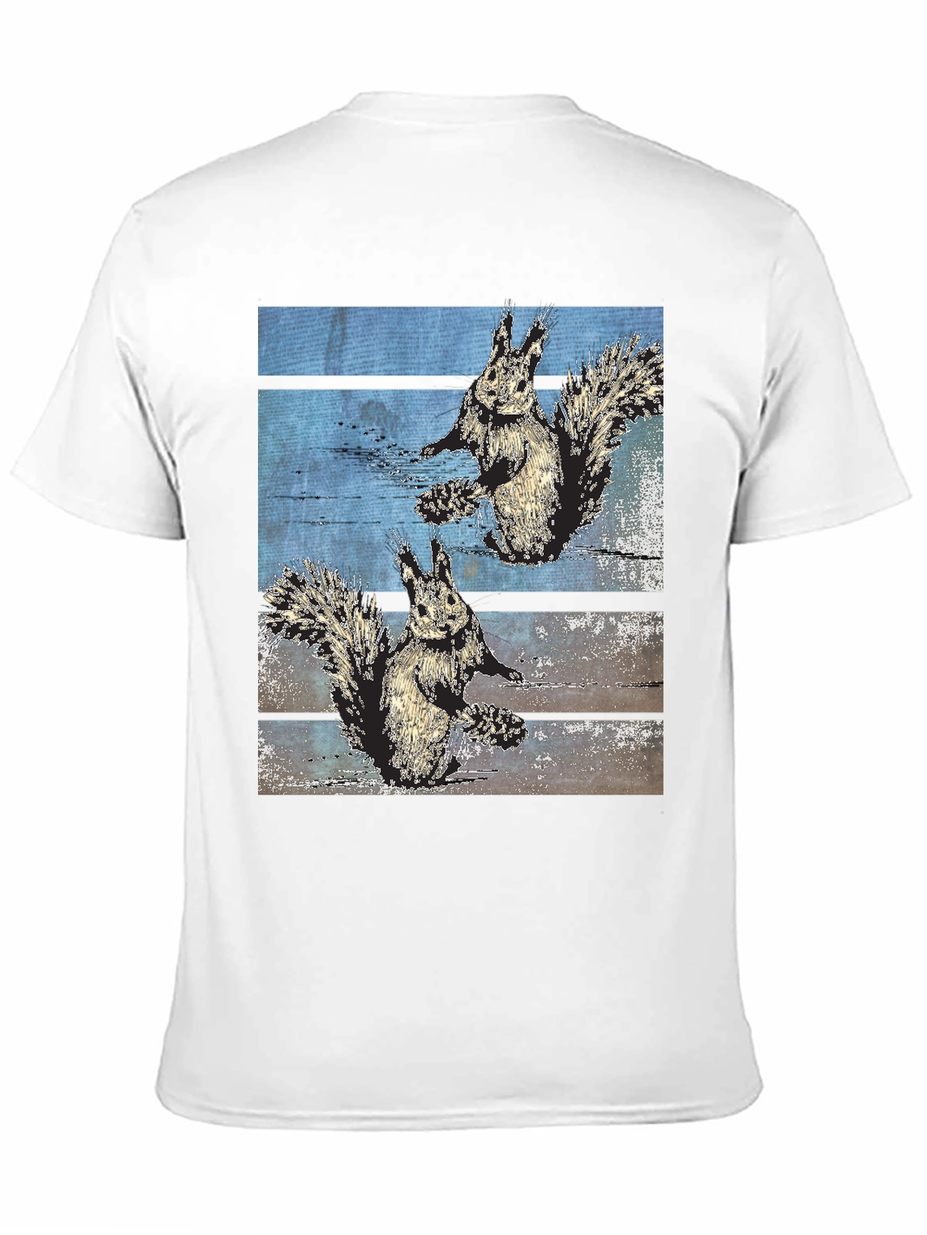 Squirrel Graphic Print Black Tee