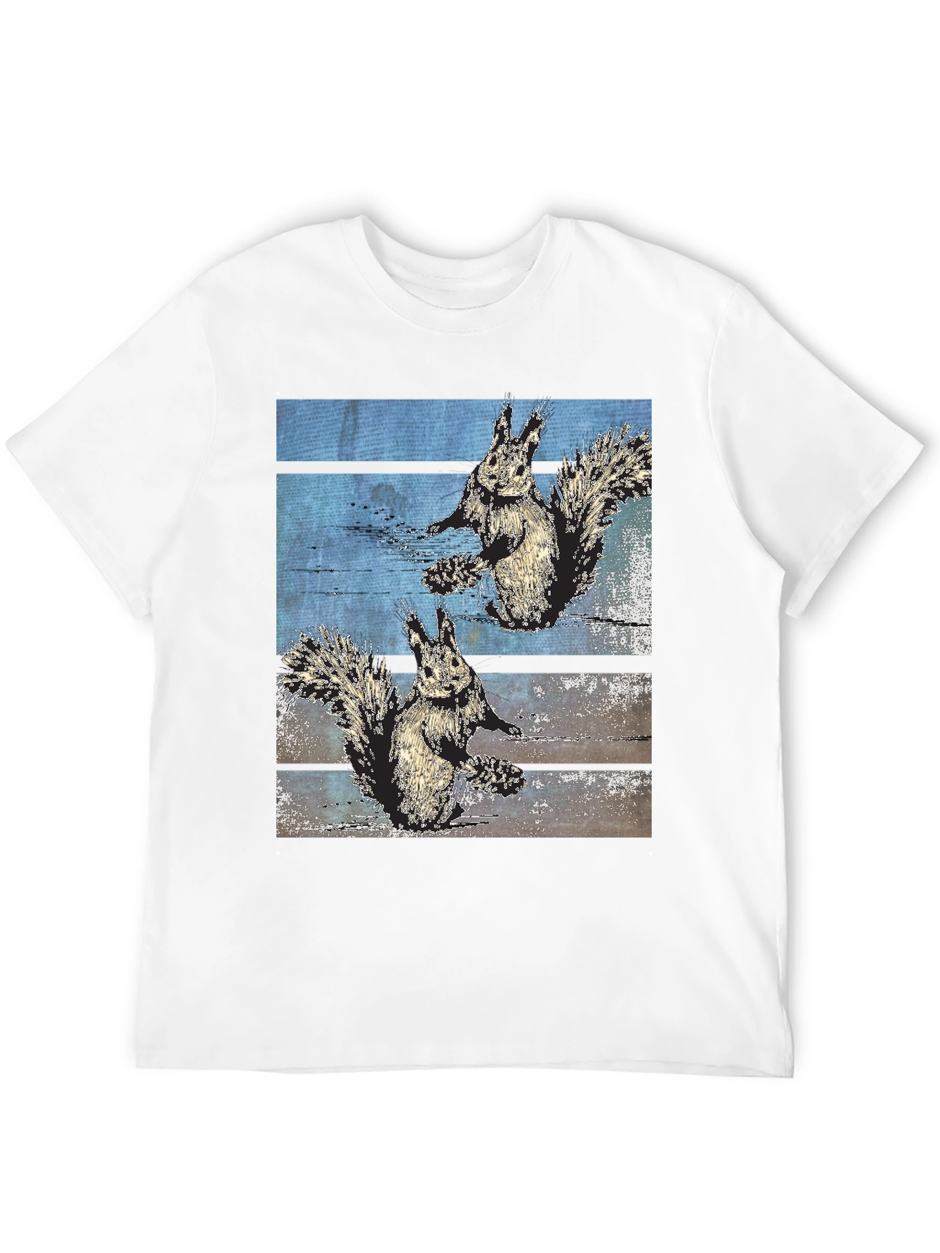 Squirrel Graphic Print Black Tee