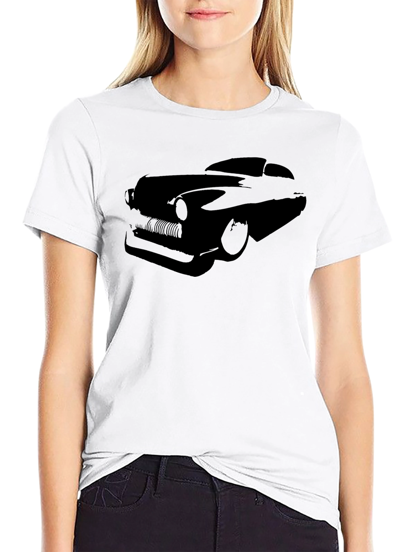 Classic Car Graphic Tee - Sleek Black T-Shirt