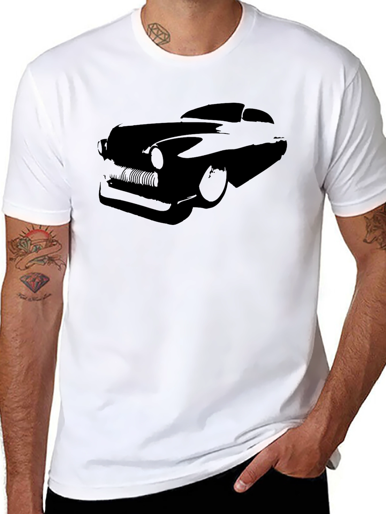 Classic Car Graphic Tee - Sleek Black T-Shirt