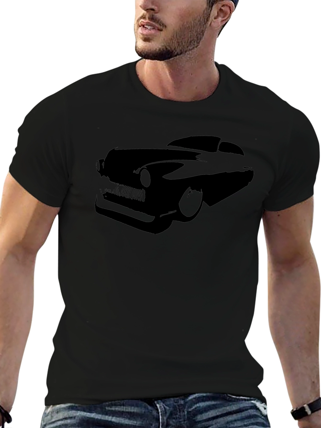 Classic Car Graphic Tee - Sleek Black T-Shirt