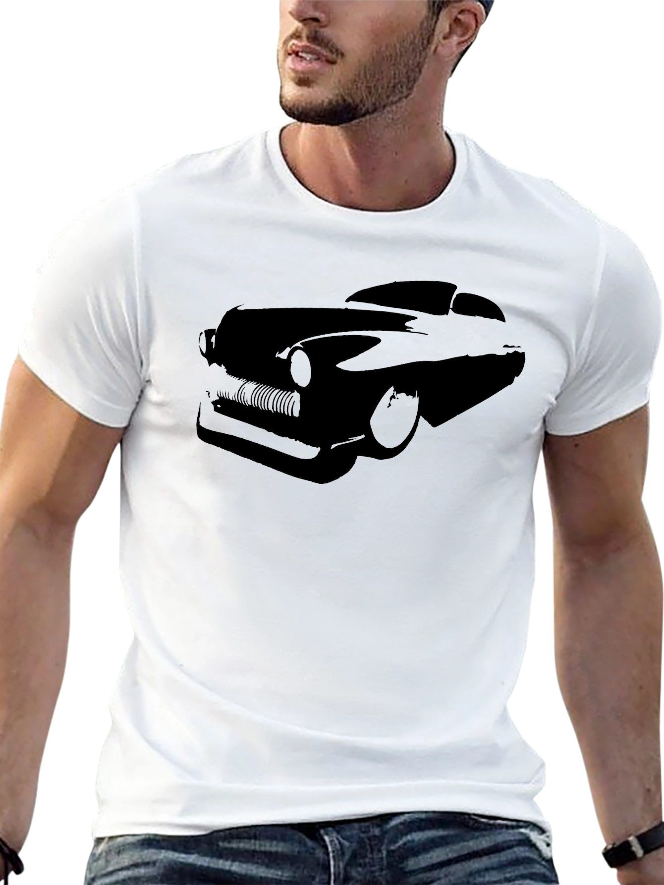 Classic Car Graphic Tee - Sleek Black T-Shirt