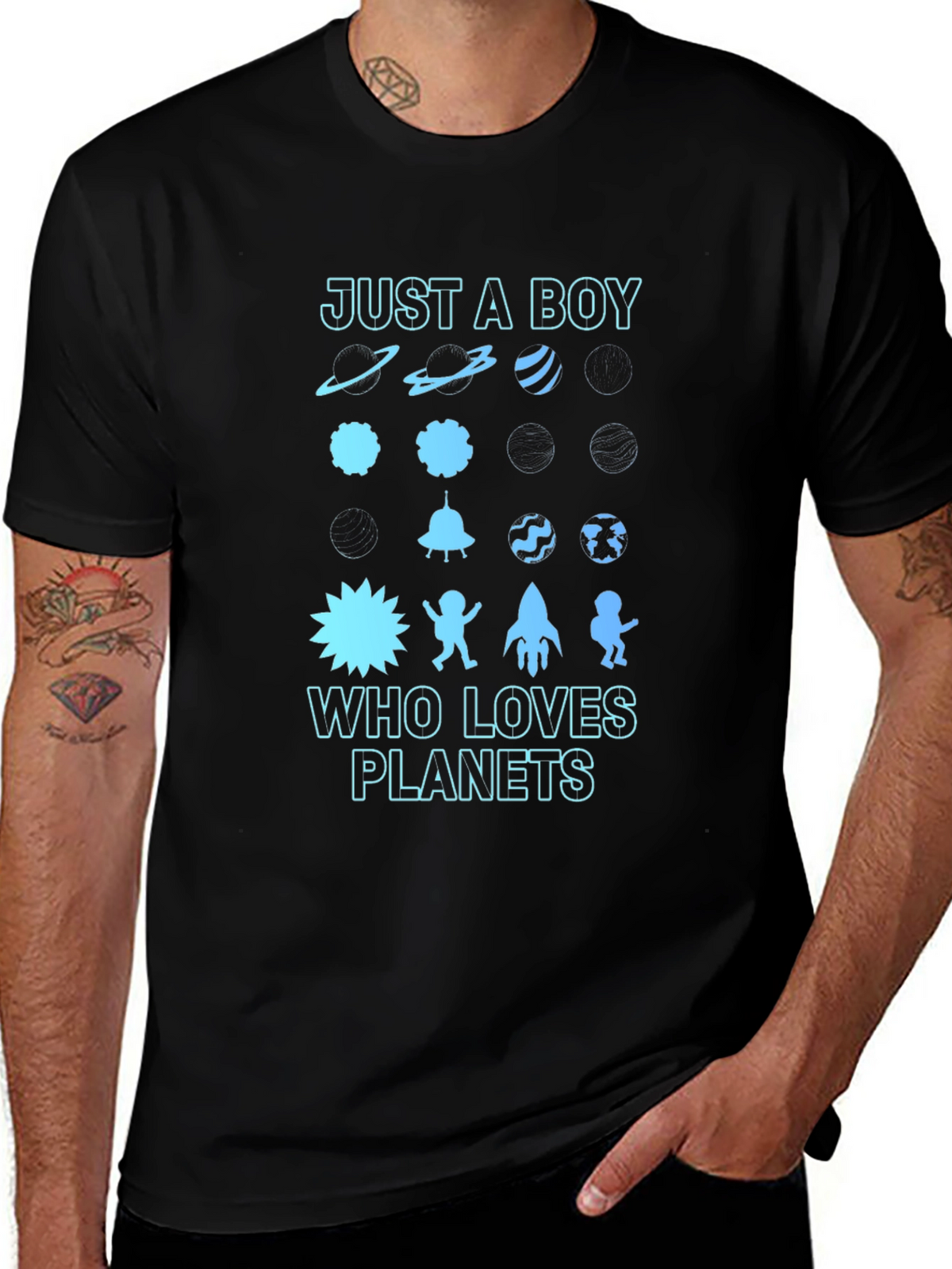Just A Boy Who Loves Planets Graphic Tee