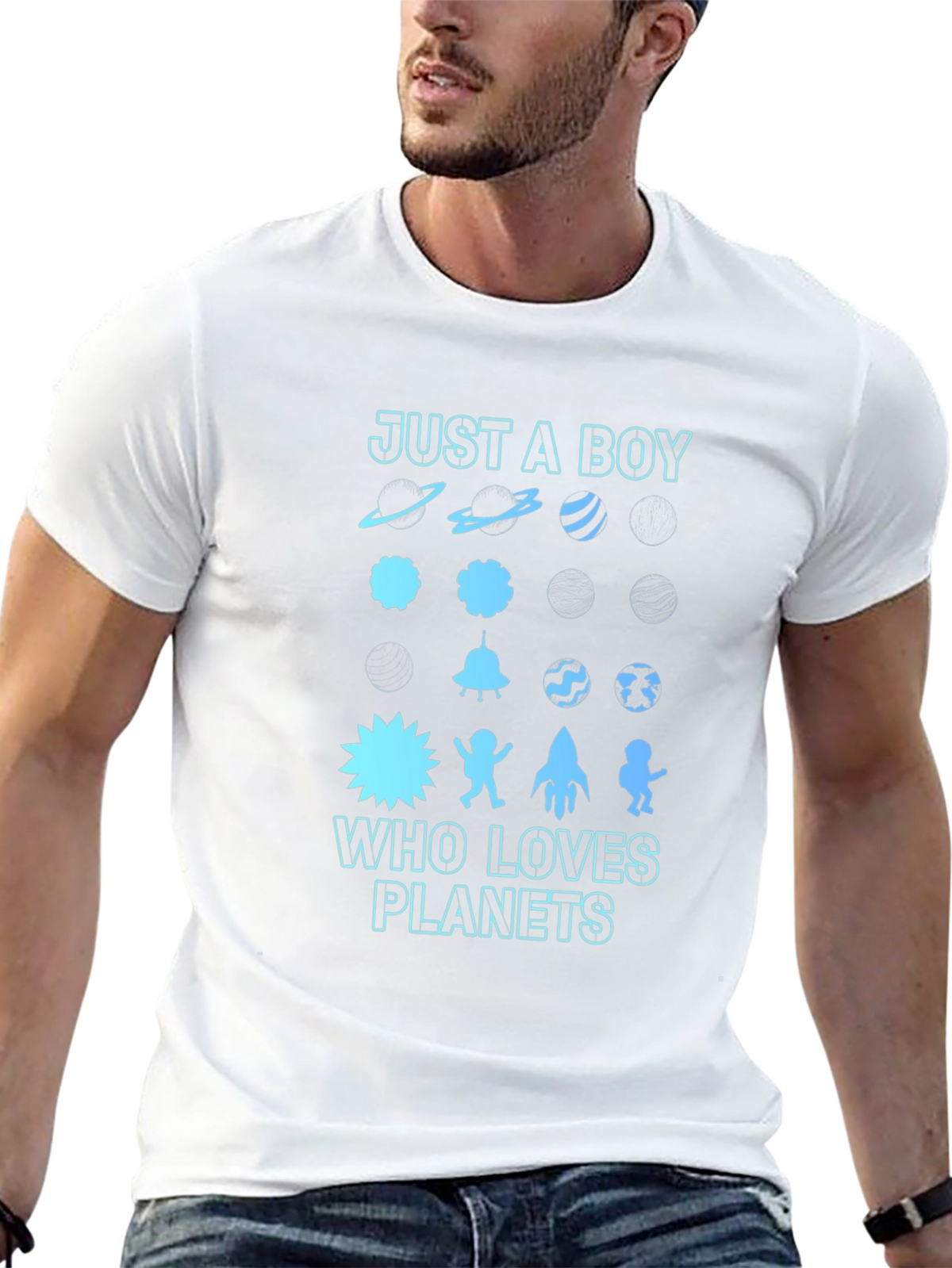Just A Boy Who Loves Planets Graphic Tee
