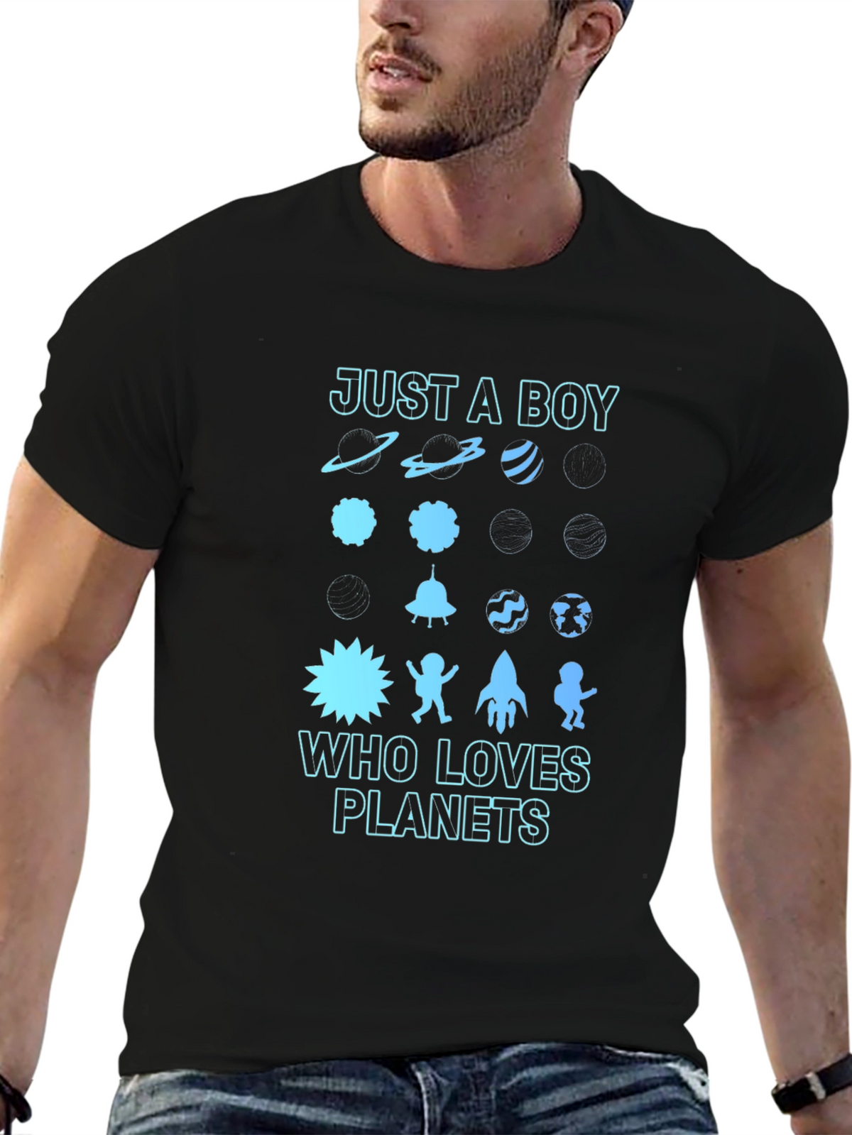 Just A Boy Who Loves Planets Graphic Tee