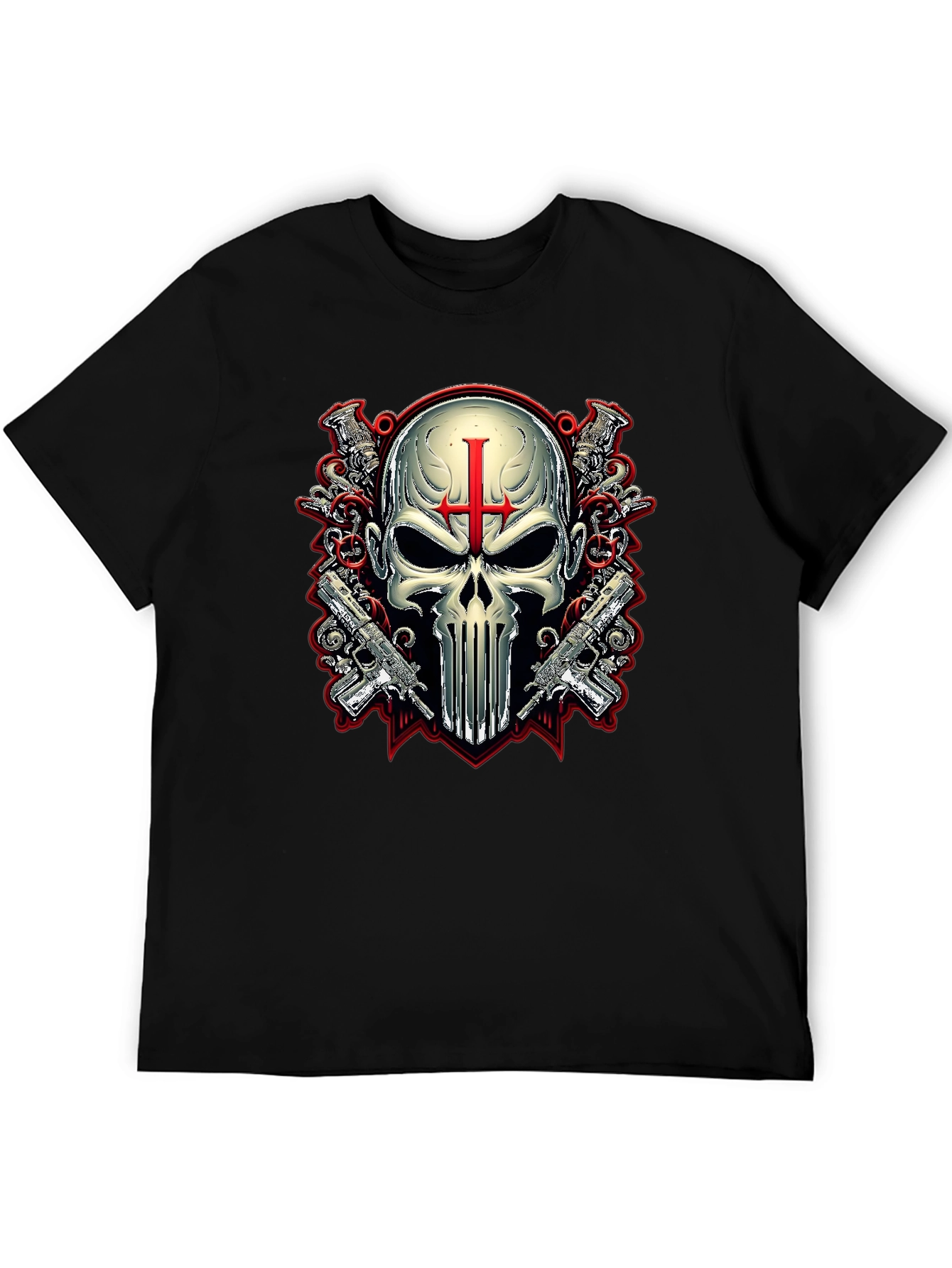 Skull & Guns Graphic Tee - Punisher Style