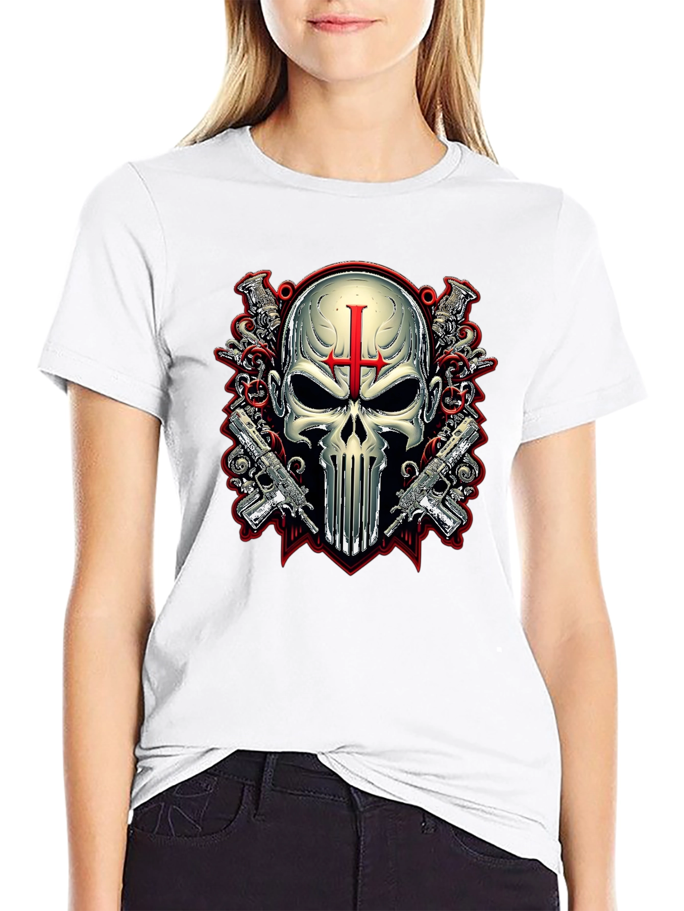 Skull & Guns Graphic Tee - Punisher Style