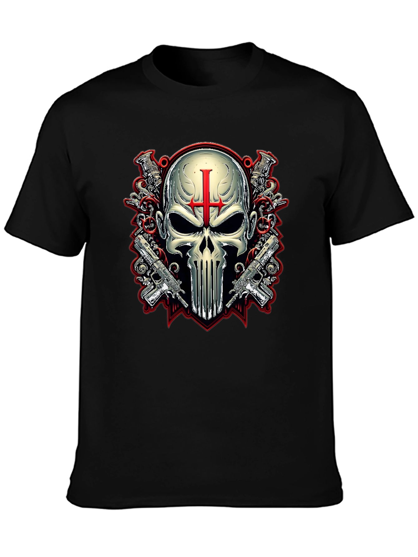 Skull & Guns Graphic Tee - Punisher Style