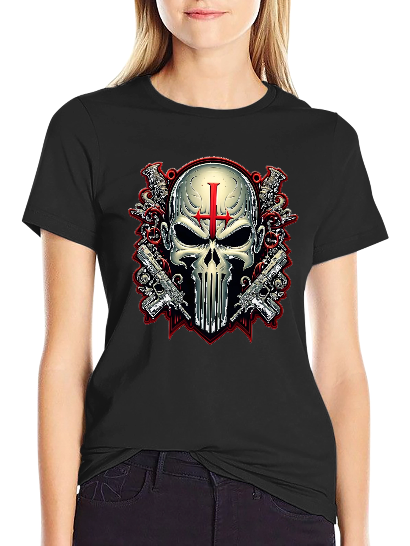 Skull & Guns Graphic Tee - Punisher Style