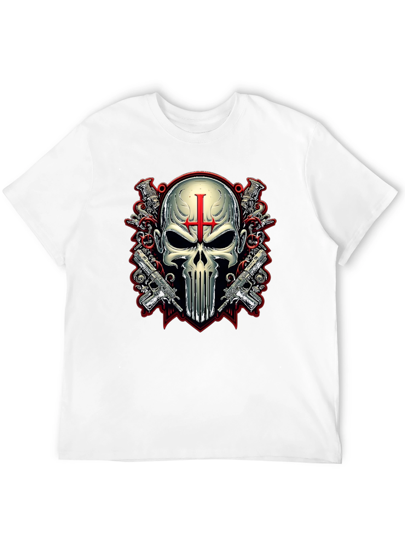 Skull & Guns Graphic Tee - Punisher Style