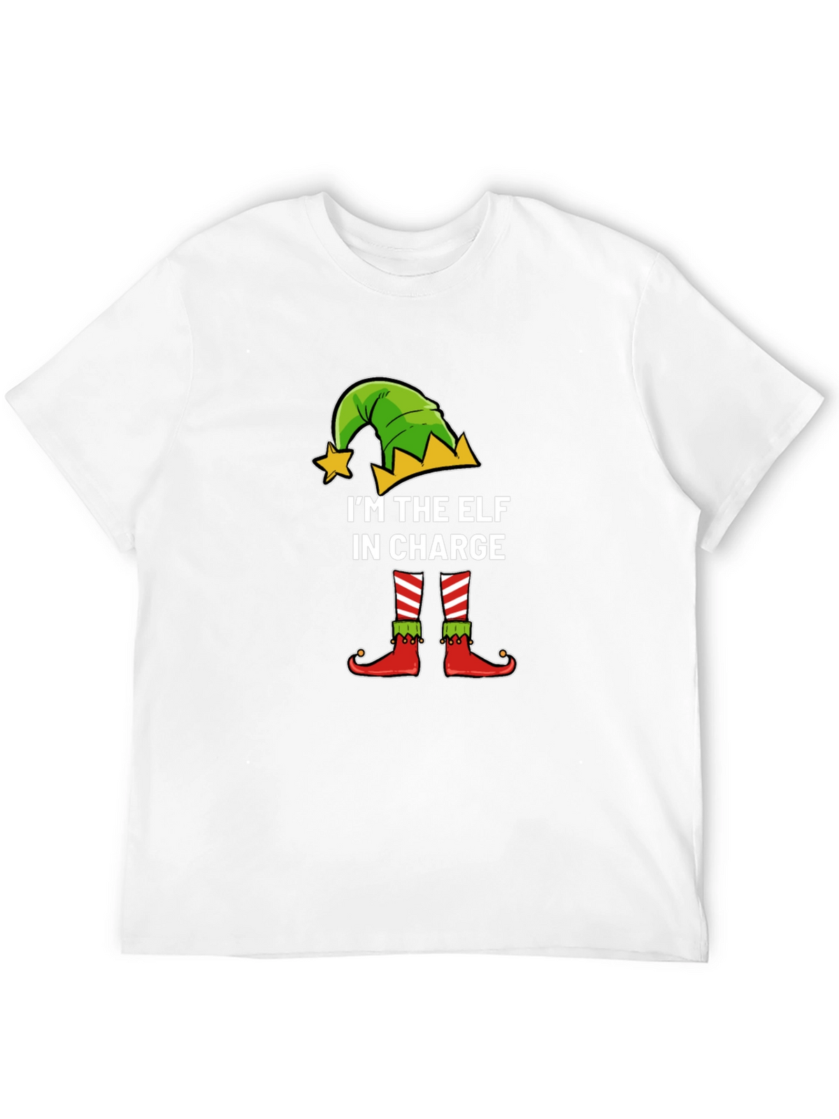 Funny Christmas Elf In Charge Graphic Tee